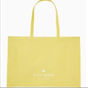 Kate Spade Large Yellow Graphic Monogram Canvas Reusable Shopping Tote.